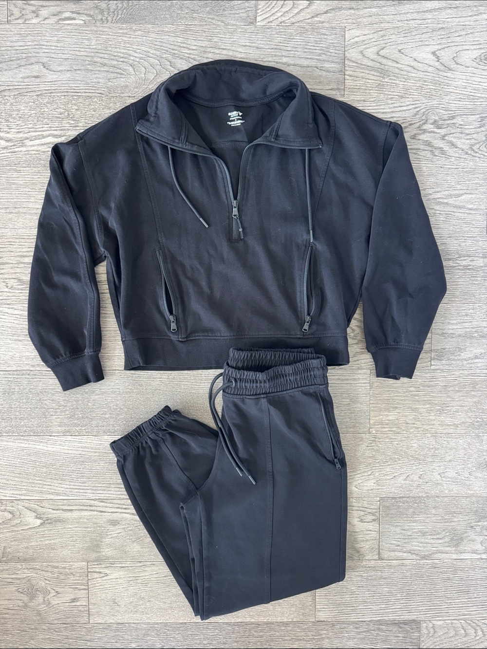 🌼OLD NAVY🌼 Dynamic Fleece Black Half-Zip Pullover & Joggers Set